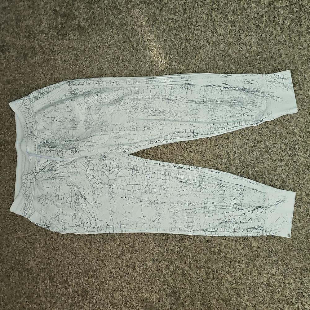 Lululemon Sz 10 Scuba Black&White Crackle Jogger Sweatpants With Pockets!!